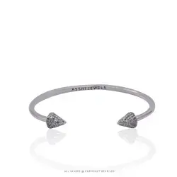 Diamond Arrow Cuff Bangle – Sterling Silver Jewelry