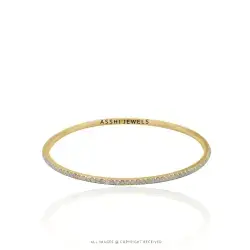 White CZ Round Bangle in Sterling Silver Jewelry