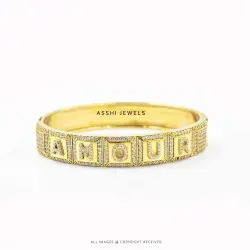 Elegant White Cubic Zirconia Letter Bangle