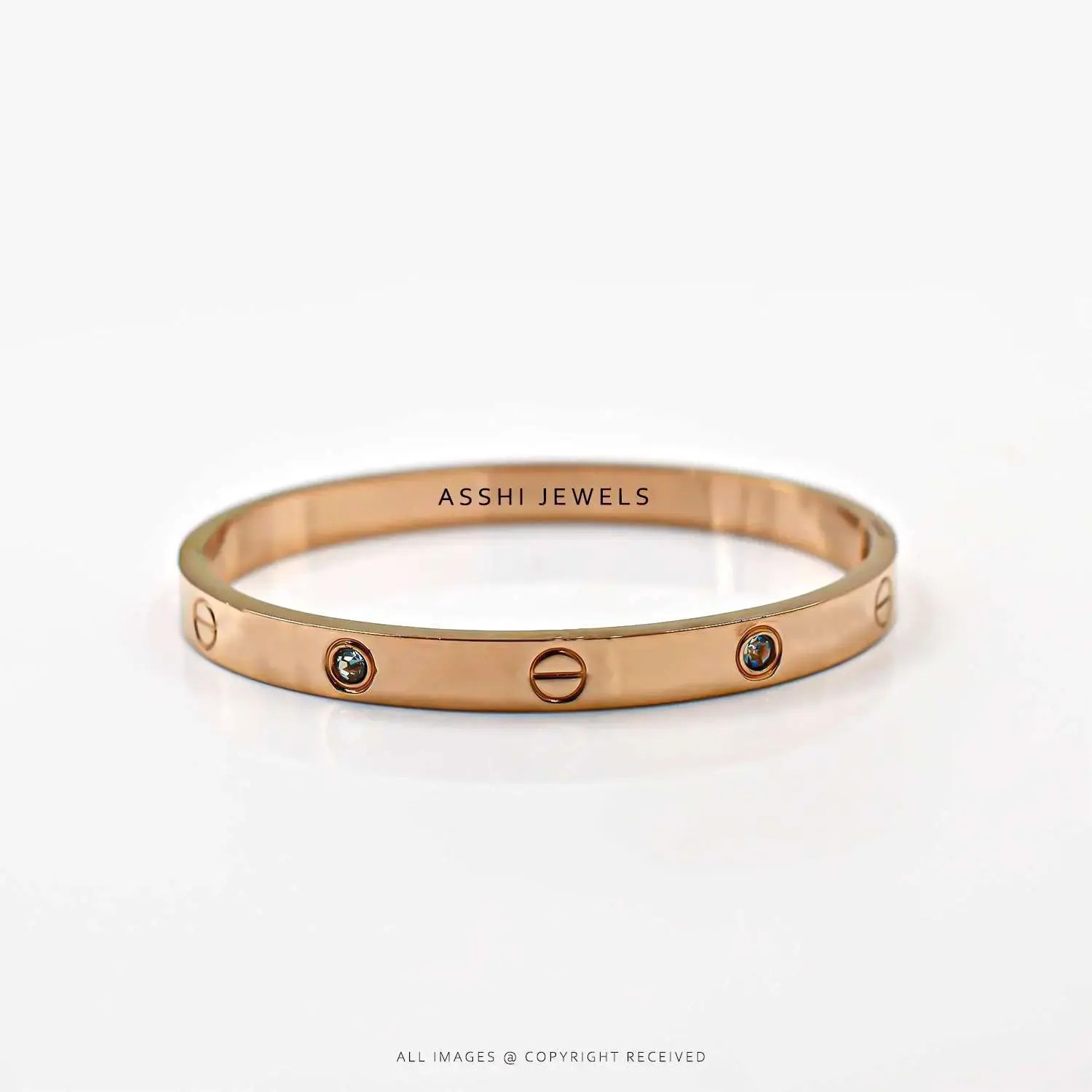 Rose Gold Plated CZ Love Bracelet Silver Jewelry