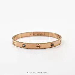 Rose Gold Plated CZ Love Bracelet Silver Jewelry