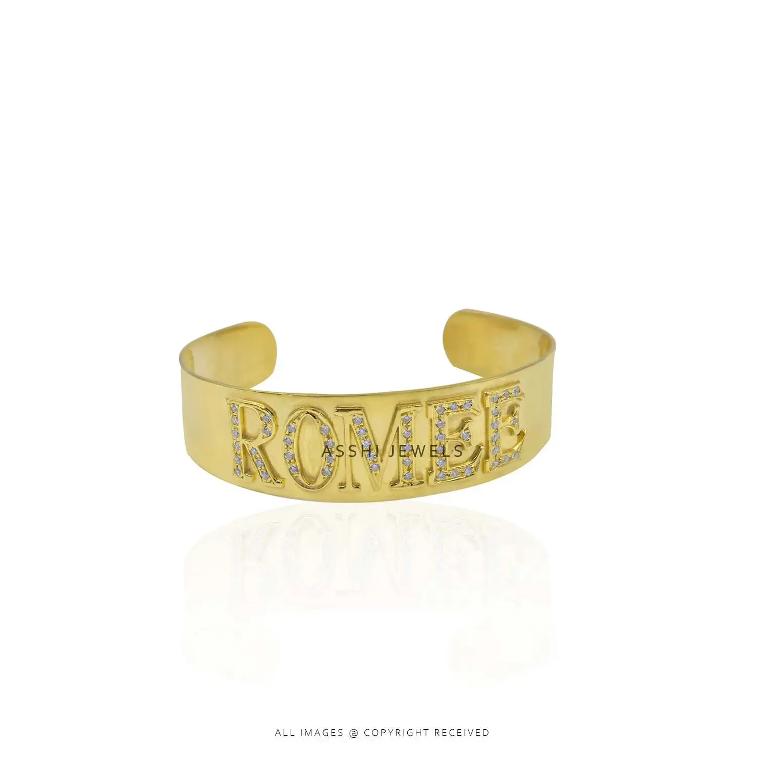 Romeo CZ Cuff Bangle in 925 Silver