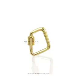 Elegant Plain Lock Connector - Gold Plated Silver Jewelry