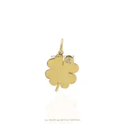 Four-Leaf Clover Diamond Pendant on Gold Plated Silver