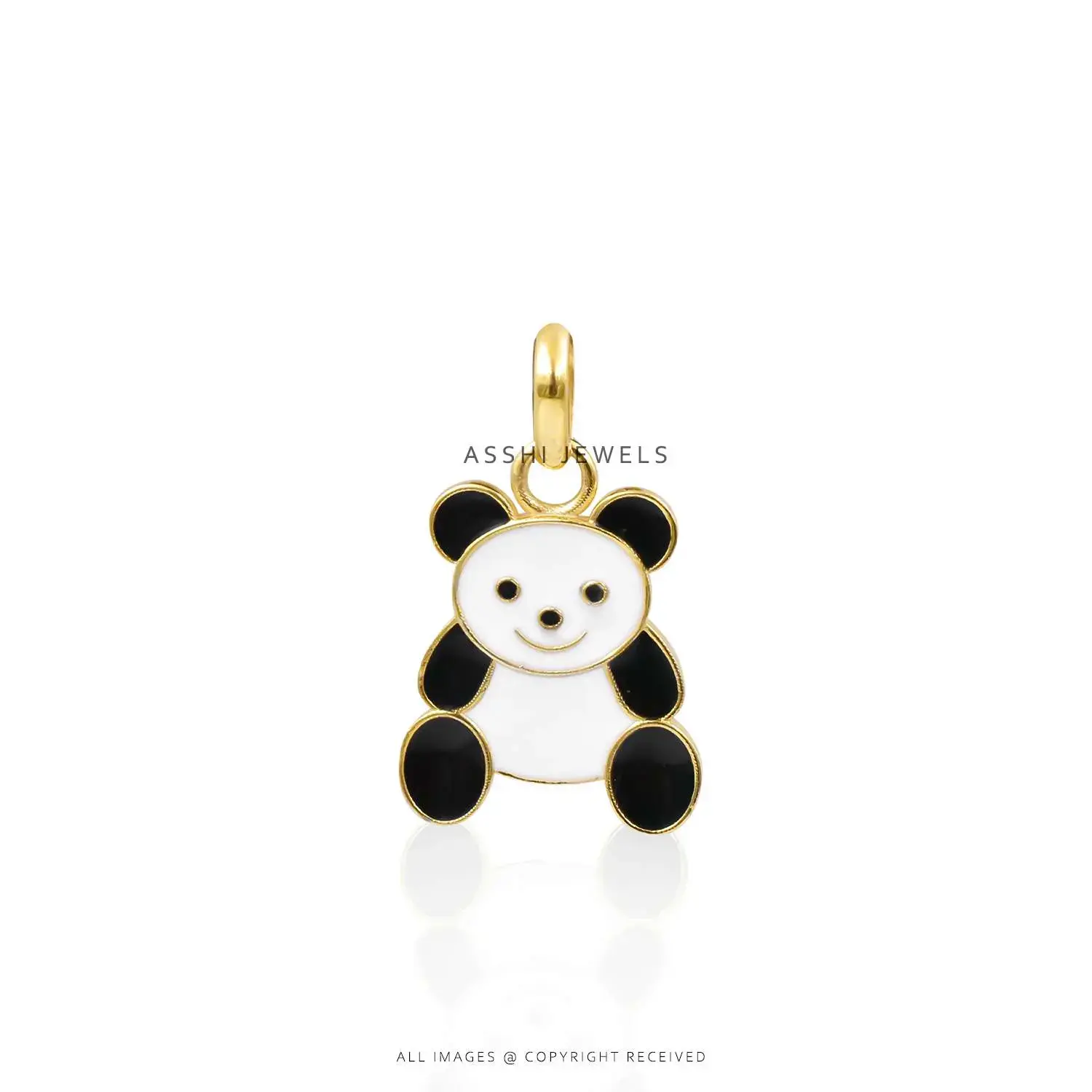 Cute Panda Enamel Pendant - Silver Jewelry