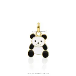 Cute Panda Enamel Pendant - Silver Jewelry