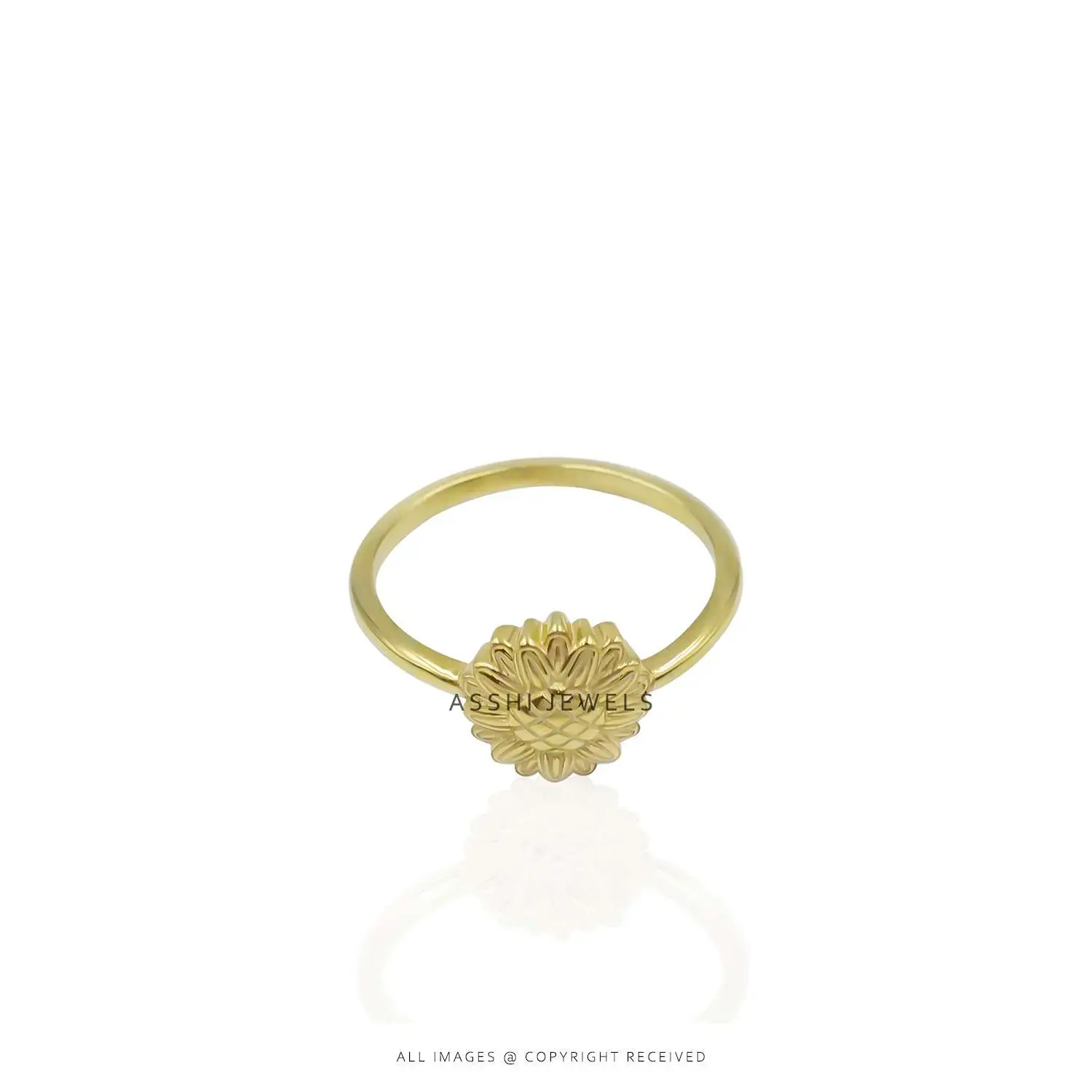 Sunflower Ring in Gold Plated Silver