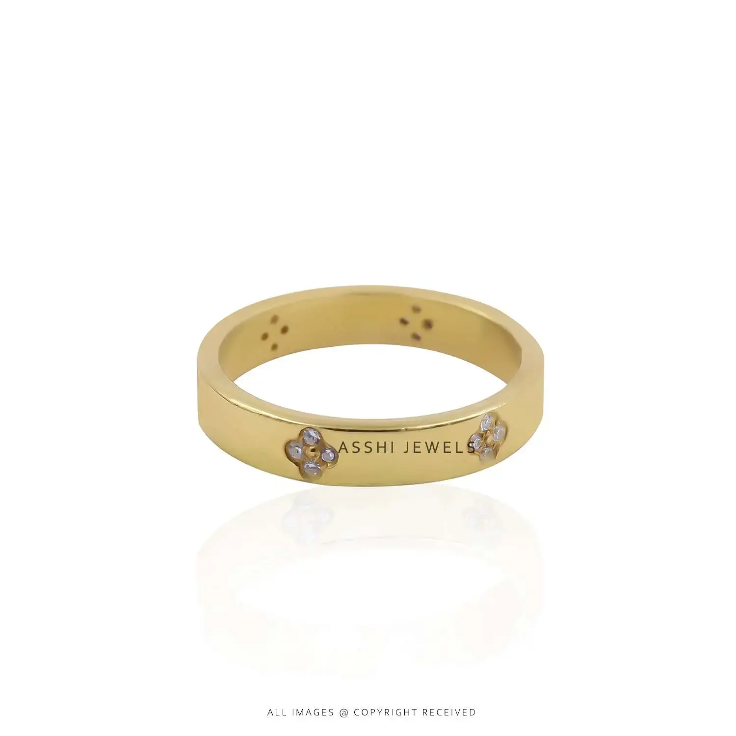 White CZ Cigar Band Ring in 925 Sterling Silver
