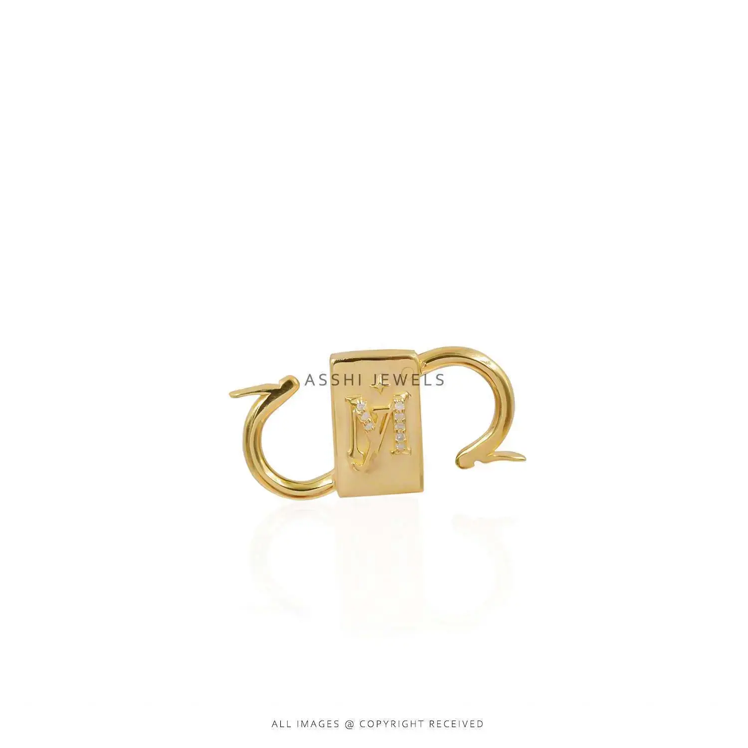 Diamond Square Padlock - Silver Jewelry