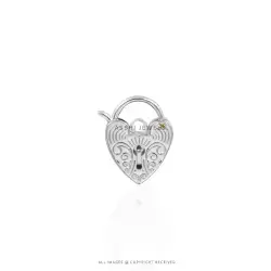 Engraving Heart Padlock - Silver jewelry